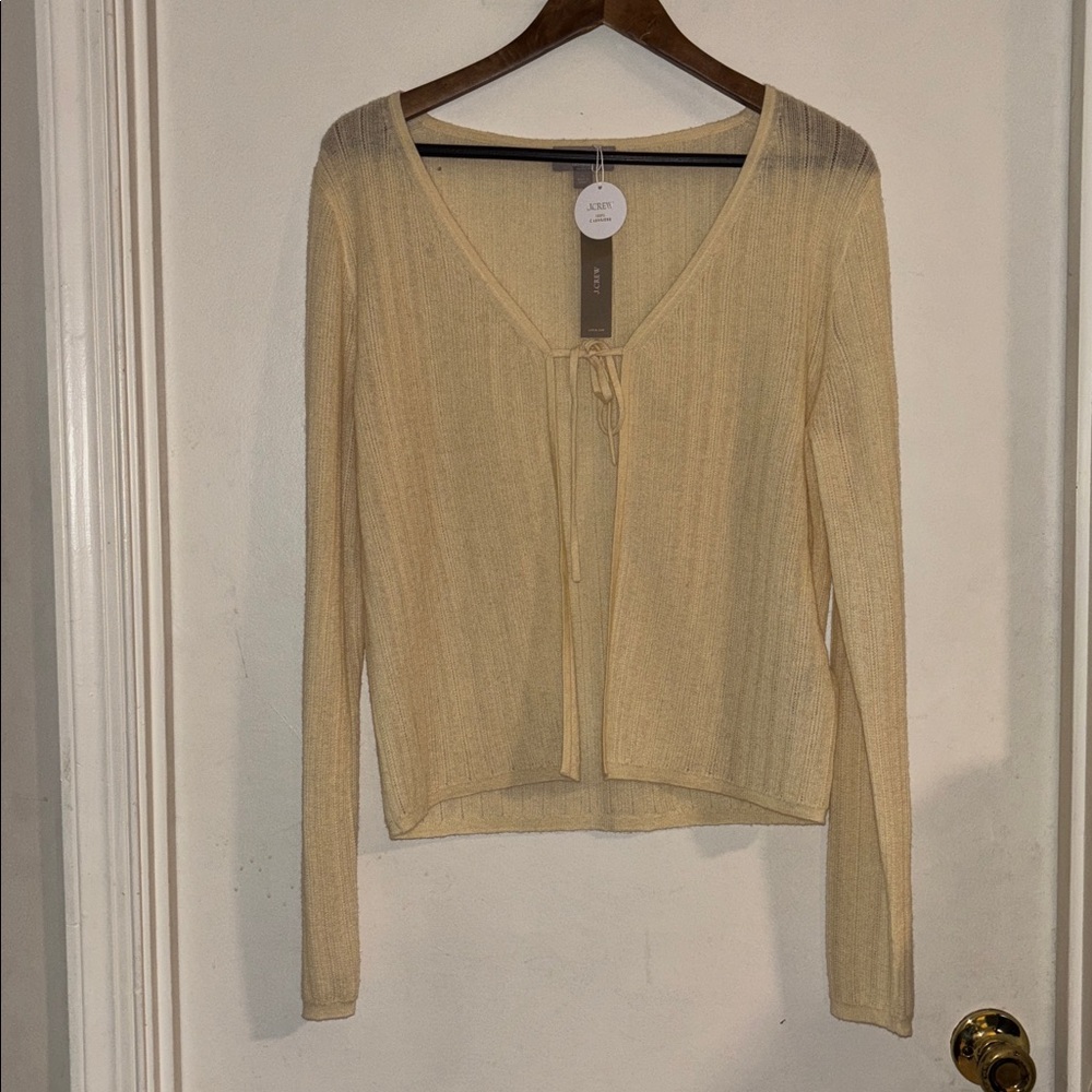 🎗️ J. Crew Featherweight Cashmere Cardigan ~ Sweet Meringue - Picture 2 of 6